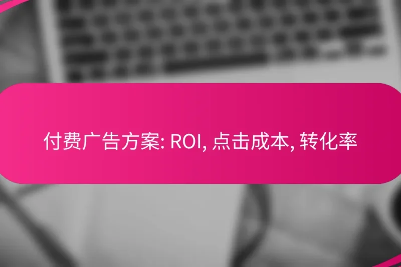 付费广告方案: ROI, 点击成本, 转化率