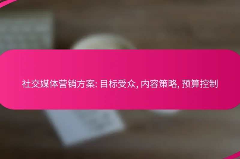 社交媒体营销方案: 目标受众, 内容策略, 预算控制