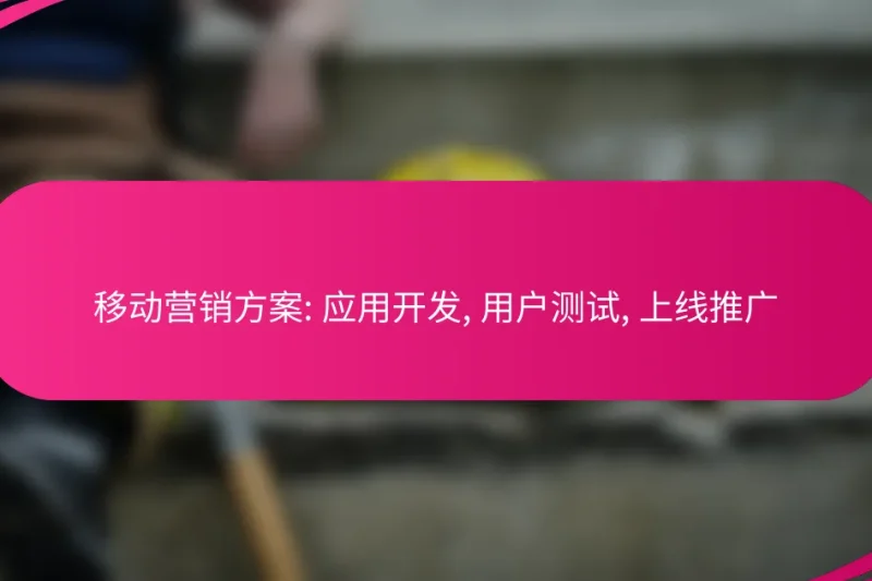 移动营销方案: 应用开发, 用户测试, 上线推广