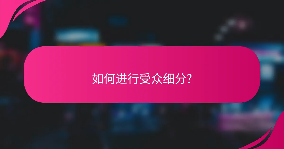 如何进行受众细分?