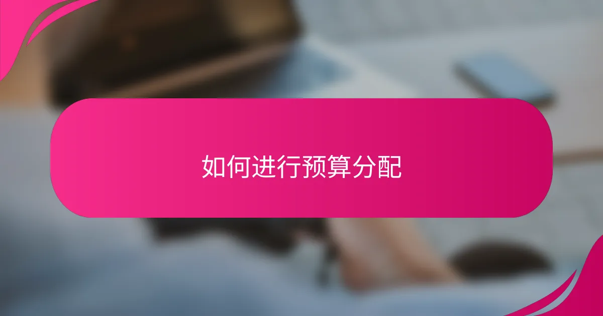 如何进行预算分配